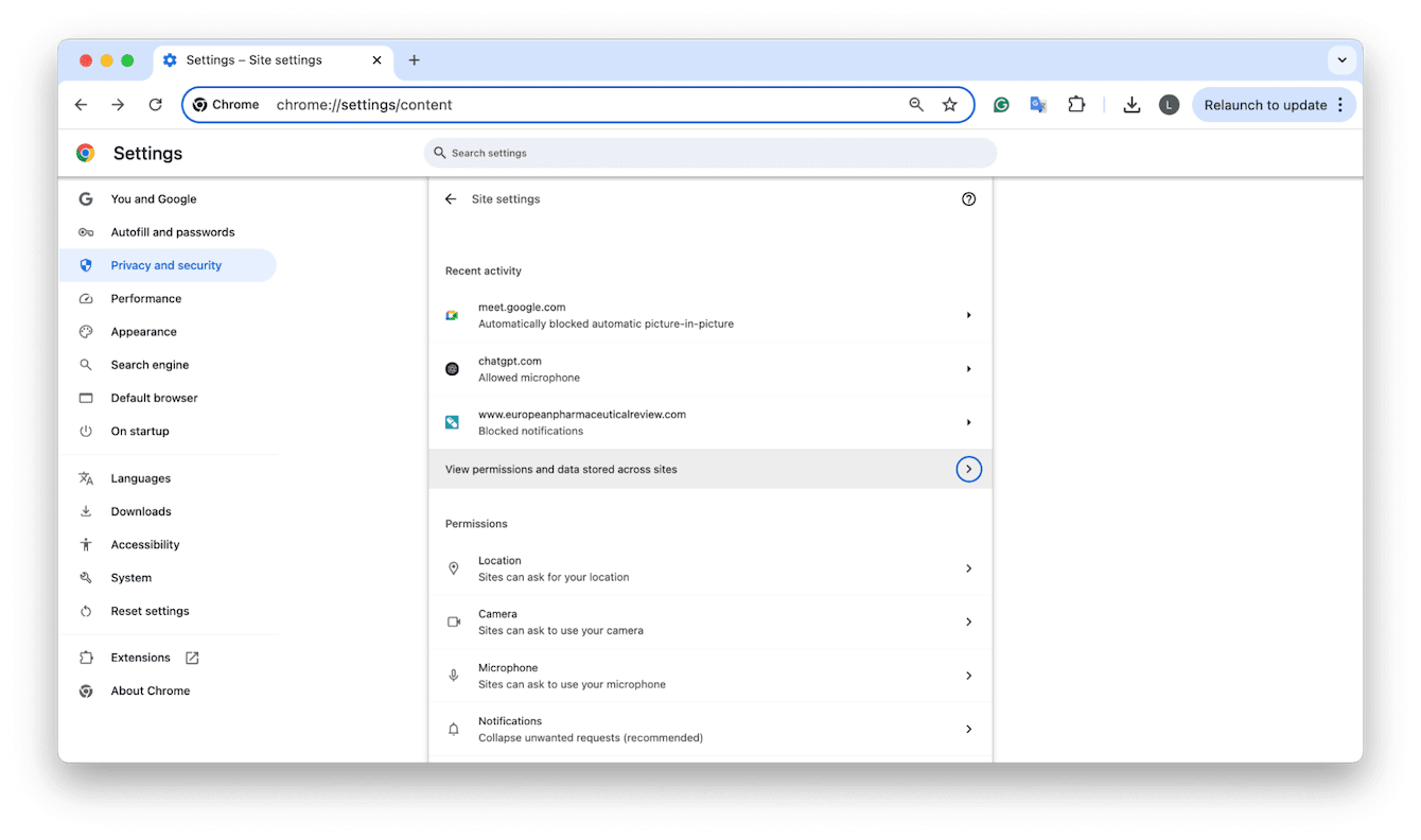 How to clear site data in Chrome